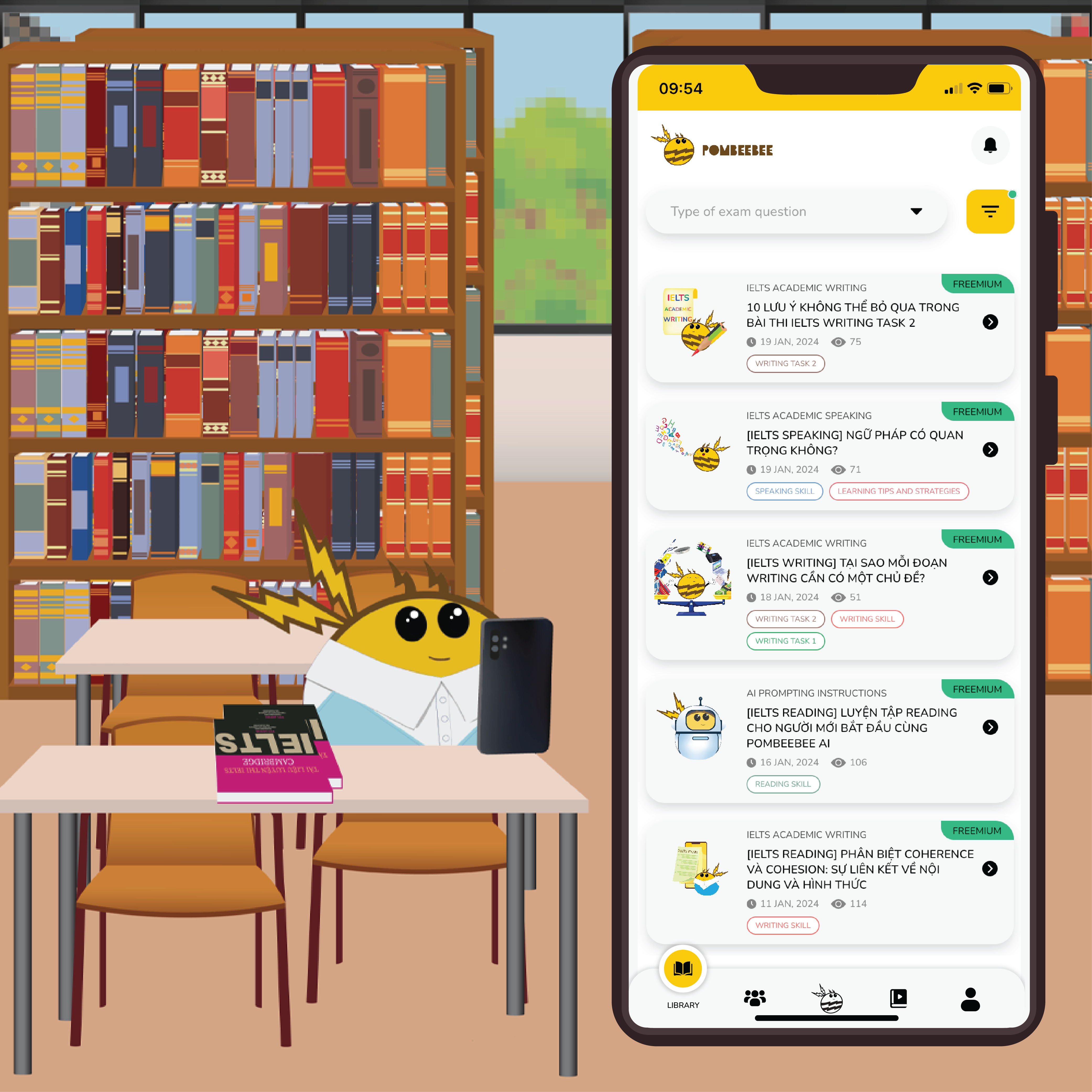 Truy cập thư viện pombeebee